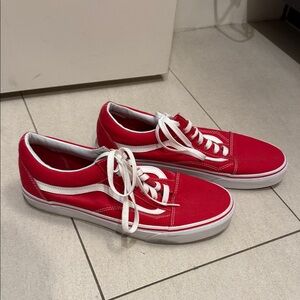 BRAND NEW Vans Classic Red and White Canvas Shoes